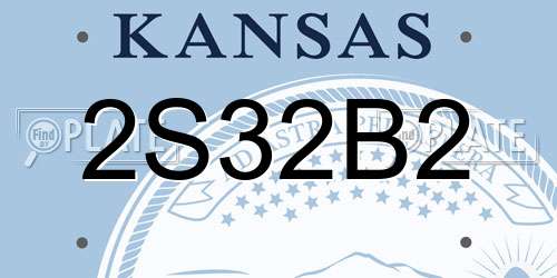 2S32B2 Kansas License Plate