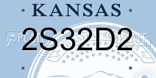 2S32D2 Kansas License Plate
