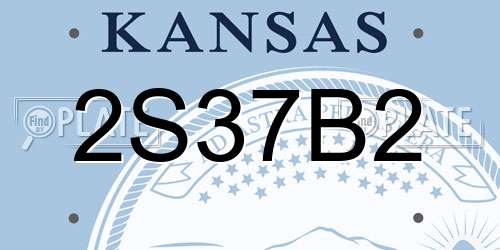 2S37B2 Kansas License Plate