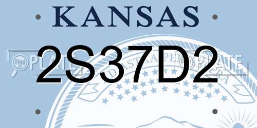 2S37D2 Kansas License Plate