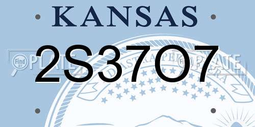 2S37O7 Kansas License Plate