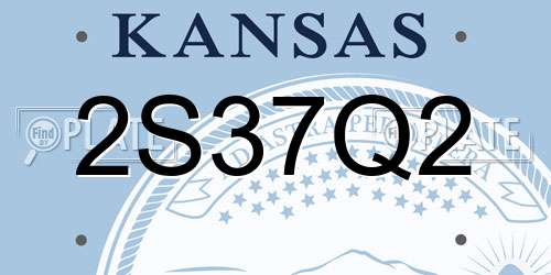 2S37Q2 Kansas License Plate