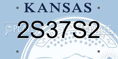 2S37S2 Kansas License Plate