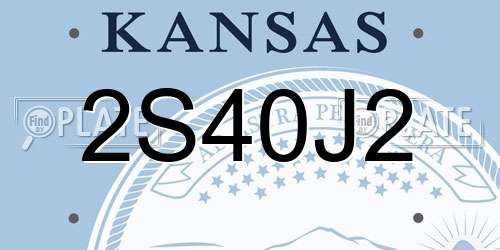 2S40J2 Kansas License Plate
