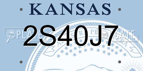 2S40J7 Kansas License Plate