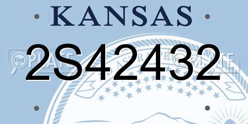 2S42432 Kansas License Plate