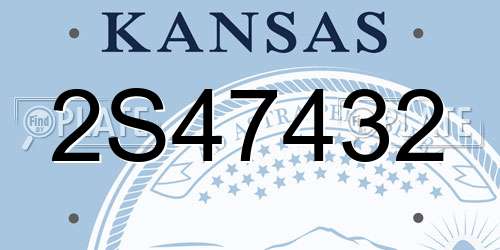 2S47432 Kansas License Plate