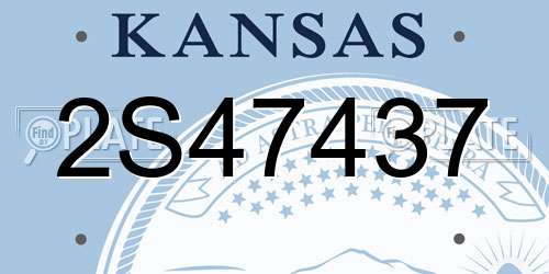 2S47437 Kansas License Plate