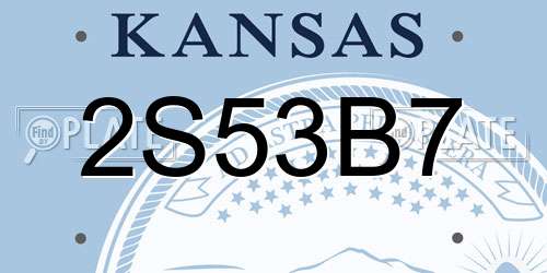 2S53B7 Kansas License Plate