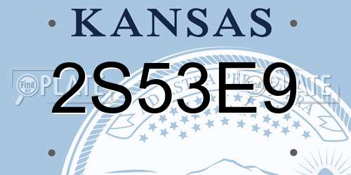 2S53E9 Kansas License Plate