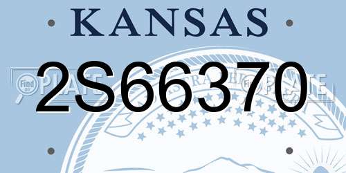 2S66370 Kansas License Plate