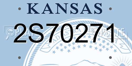 2S70271 Kansas License Plate