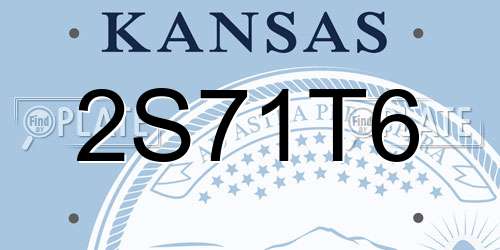 2S71T6 Kansas License Plate
