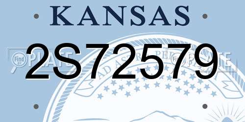 2S72579 Kansas License Plate