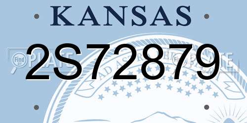 2S72879 Kansas License Plate