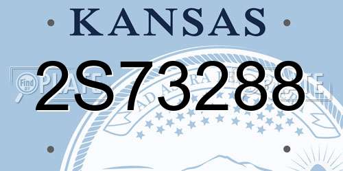 2S73288 Kansas License Plate