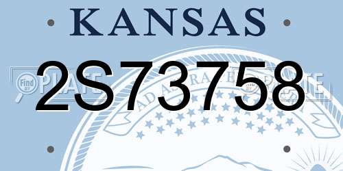 2S73758 Kansas License Plate