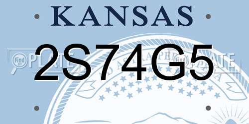 2S74G5 Kansas License Plate