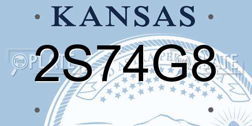 2S74G8 Kansas License Plate