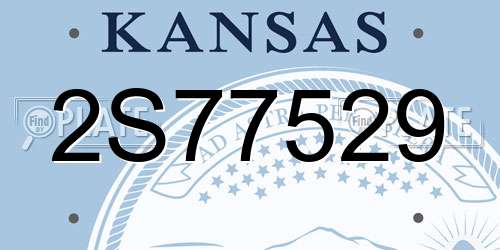 2S77529 Kansas License Plate