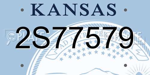 2S77579 Kansas License Plate