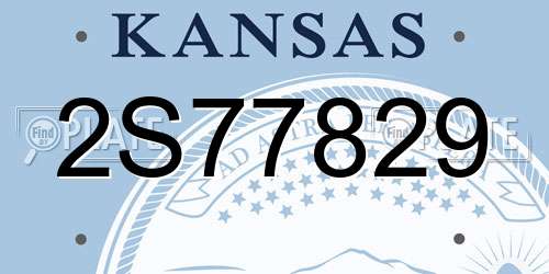 2S77829 Kansas License Plate