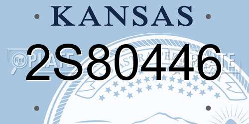 2S80446 Kansas License Plate
