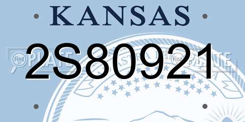 2S80921 Kansas License Plate