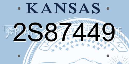 2S87449 Kansas License Plate
