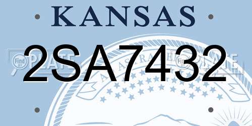 2SA7432 Kansas License Plate