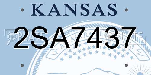 2SA7437 Kansas License Plate
