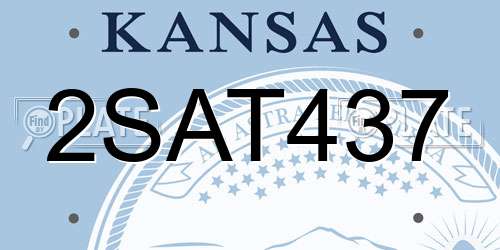 2SAT437 Kansas License Plate