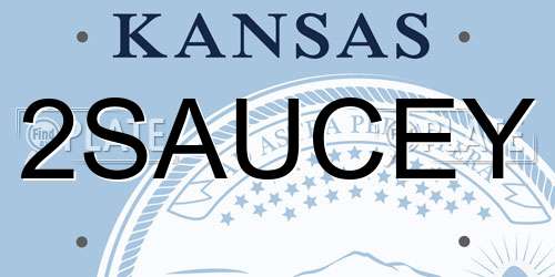 2SAUCEY Kansas License Plate