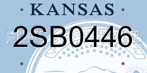 2SB0446 Kansas License Plate