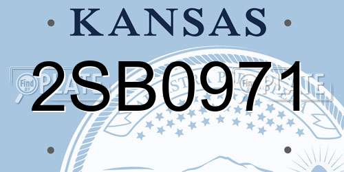 2SB0971 Kansas License Plate