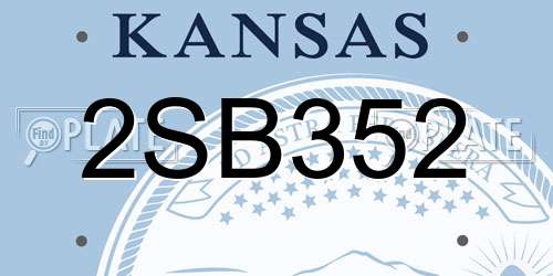 2SB352 Kansas License Plate