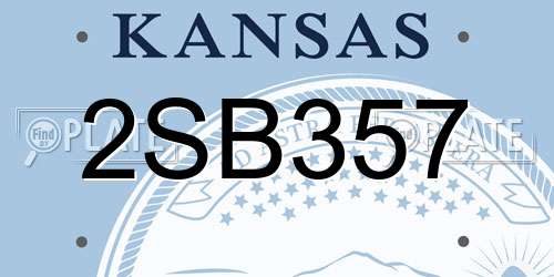 2SB357 Kansas License Plate