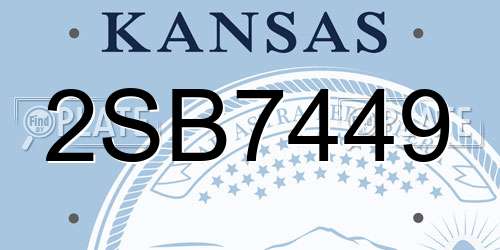 2SB7449 Kansas License Plate