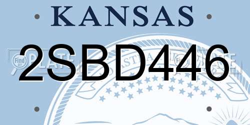 2SBD446 Kansas License Plate