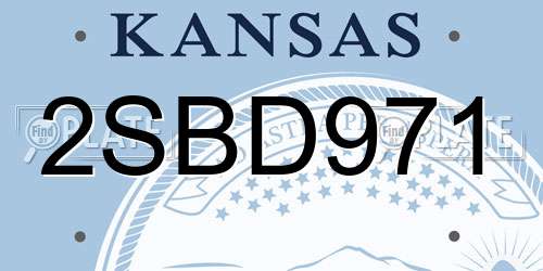 2SBD971 Kansas License Plate
