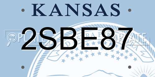 2SBE87 Kansas License Plate
