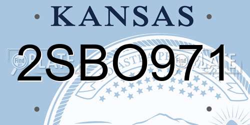 2SBO971 Kansas License Plate