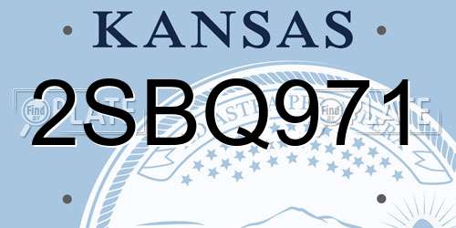 2SBQ971 Kansas License Plate