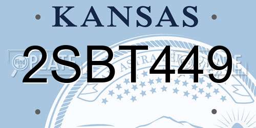 2SBT449 Kansas License Plate