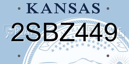 2SBZ449 Kansas License Plate