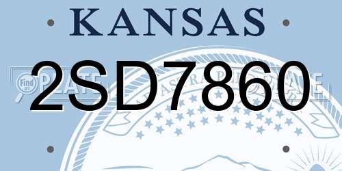 2SD7860 Kansas License Plate