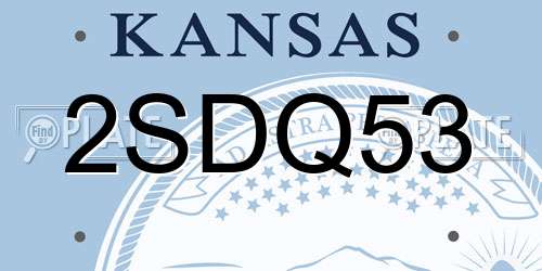 2SDQ53 Kansas License Plate