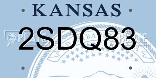 2SDQ83 Kansas License Plate