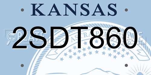 2SDT860 Kansas License Plate