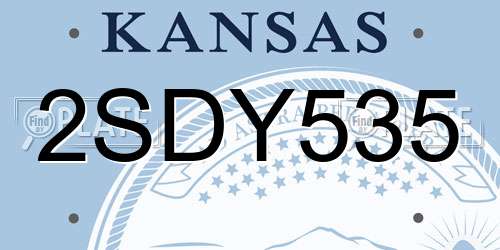 2SDY535 Kansas License Plate